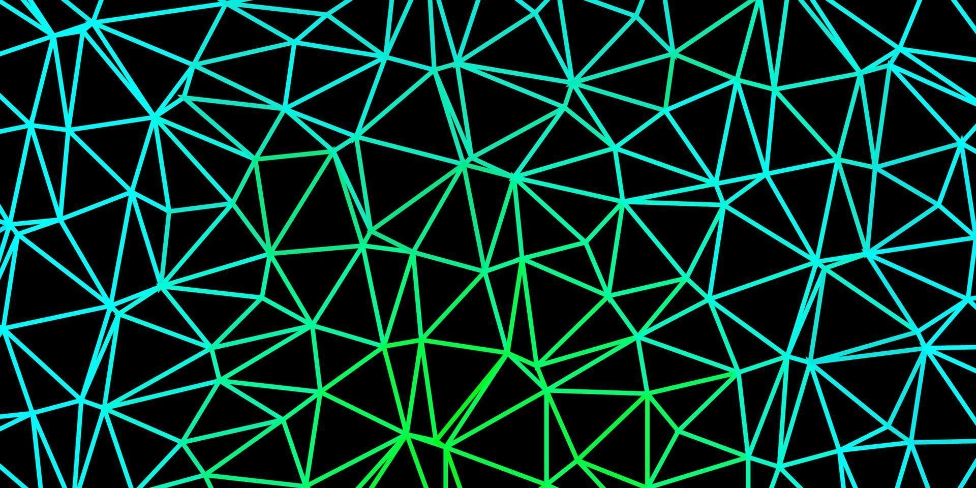 Dark blue, green vector geometric polygonal wallpaper.