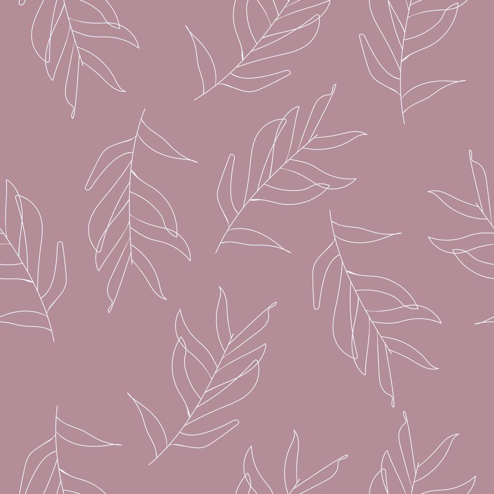 Seamless background with white hand-drawn branch vector