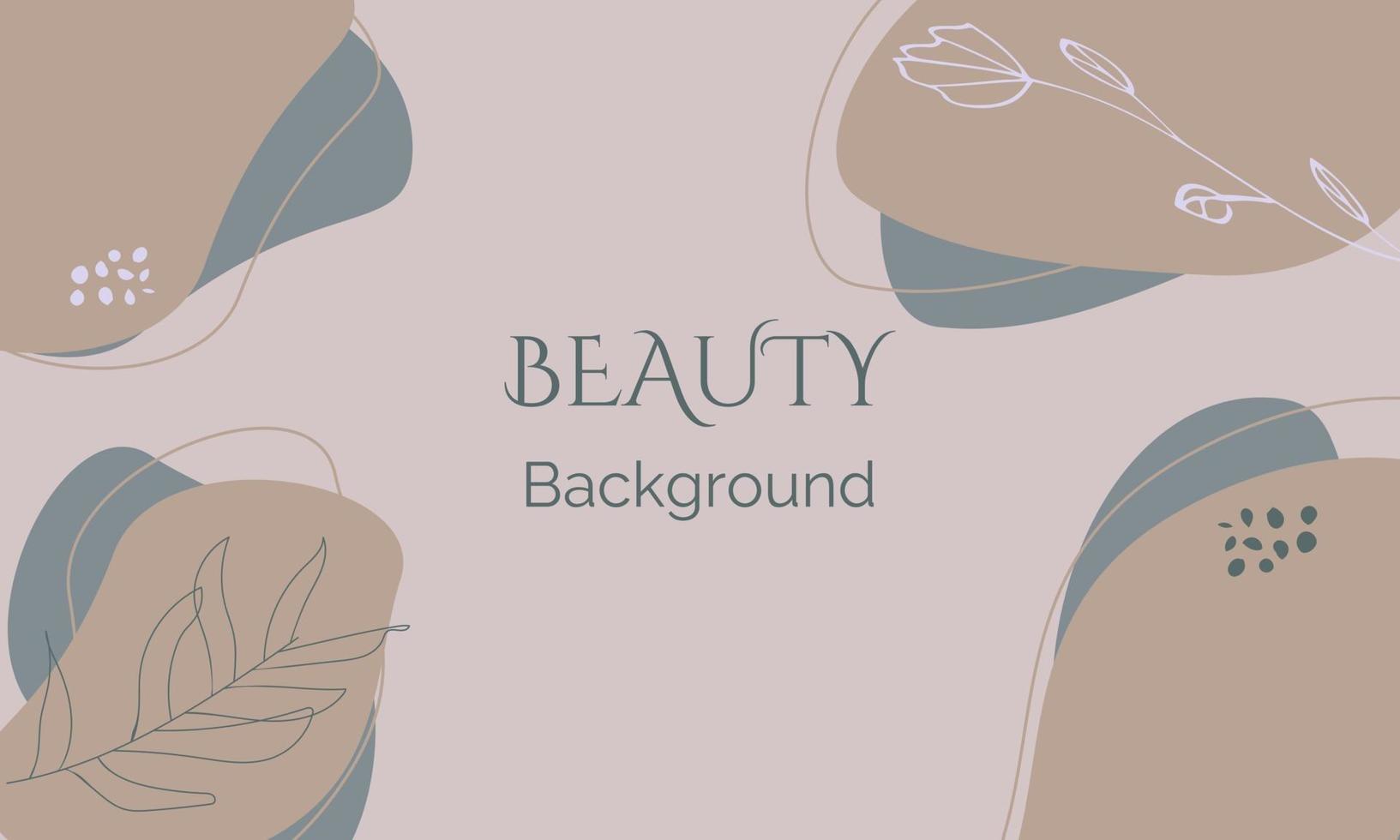 Pink abstract beauty background with beige shapes vector