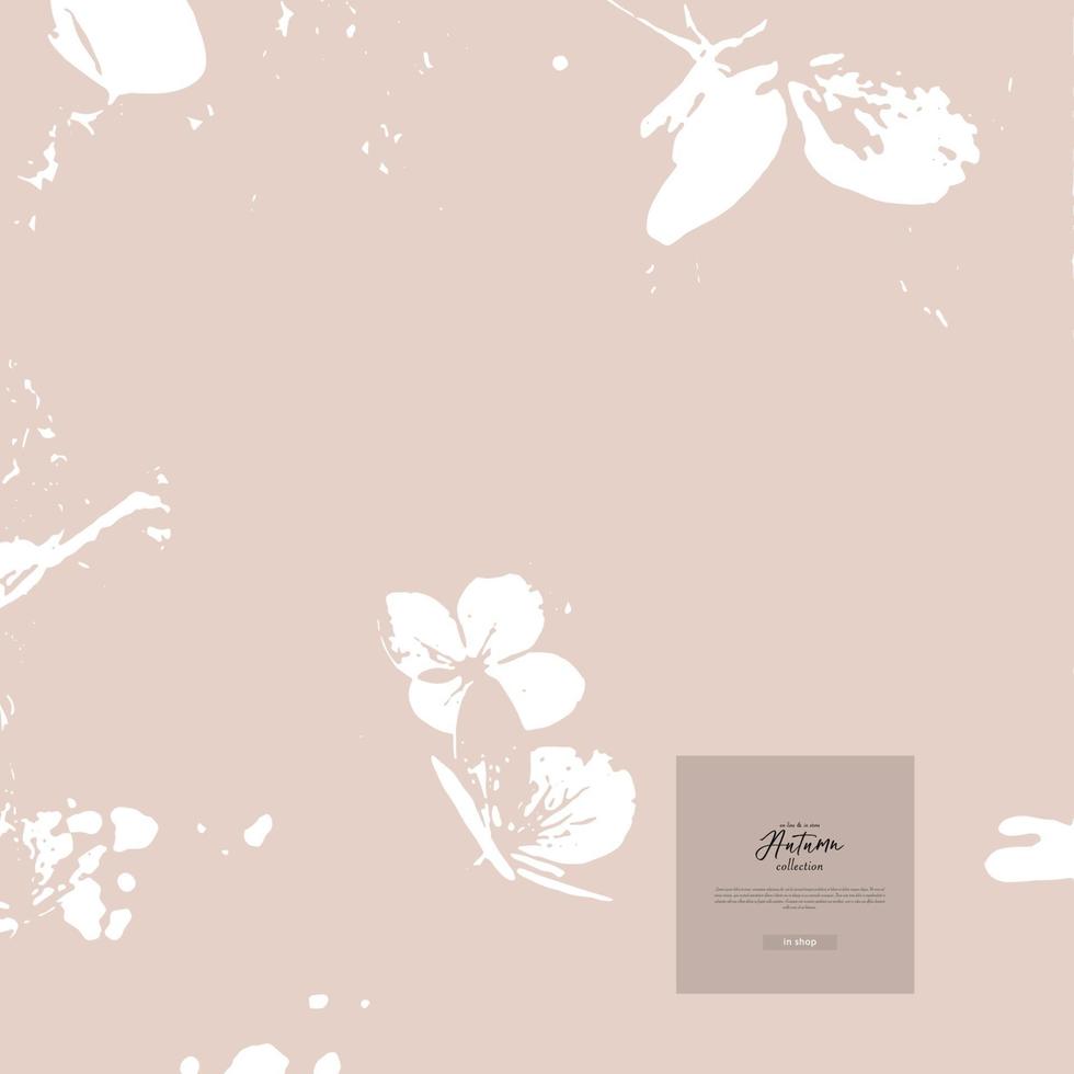 Floral rustic background with hand drawn doodle flowers vector