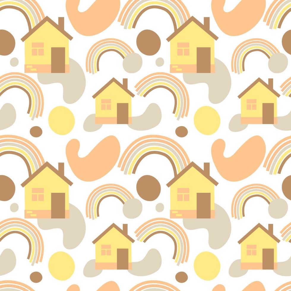 Seamless pattern with houses vector