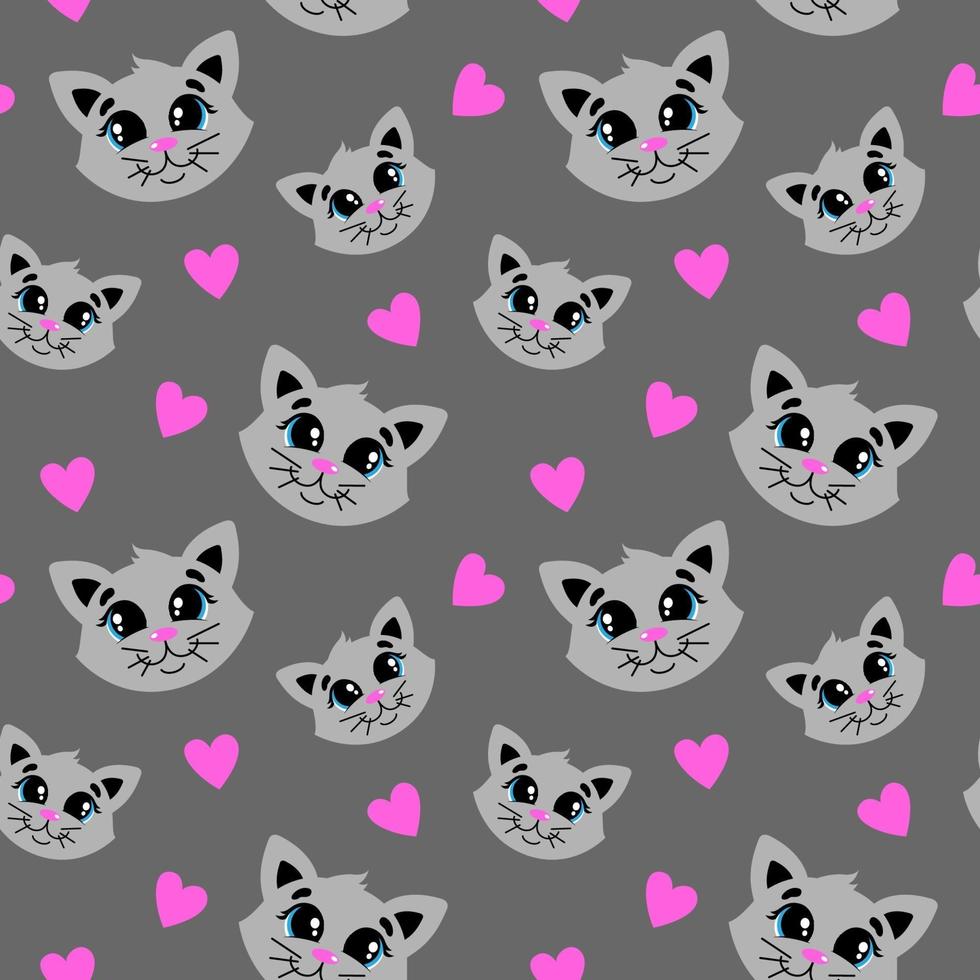 Seamless pattern with cats vector