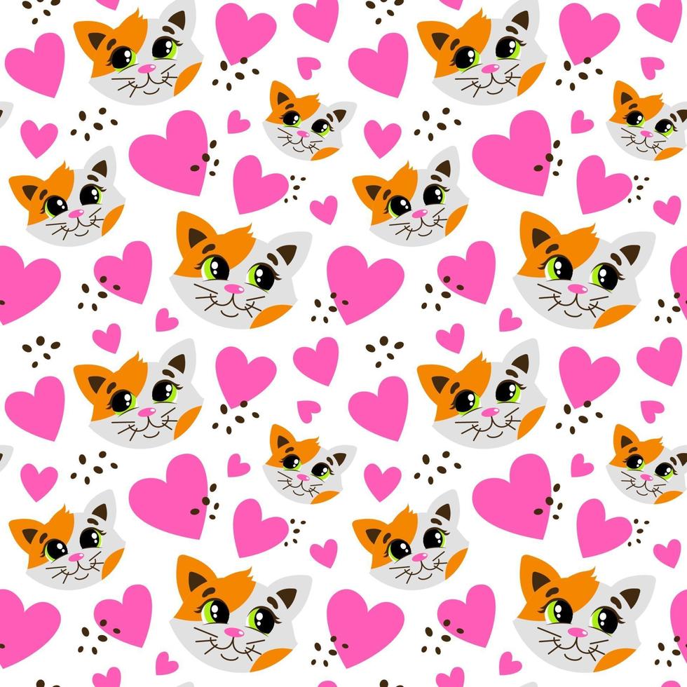 Seamless pattern with cats vector