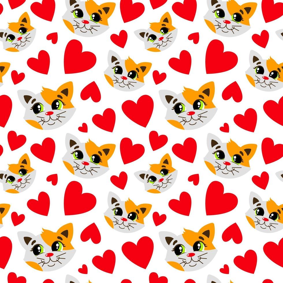 Seamless pattern with cats vector