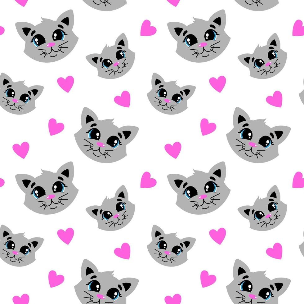 Seamless pattern with cats vector