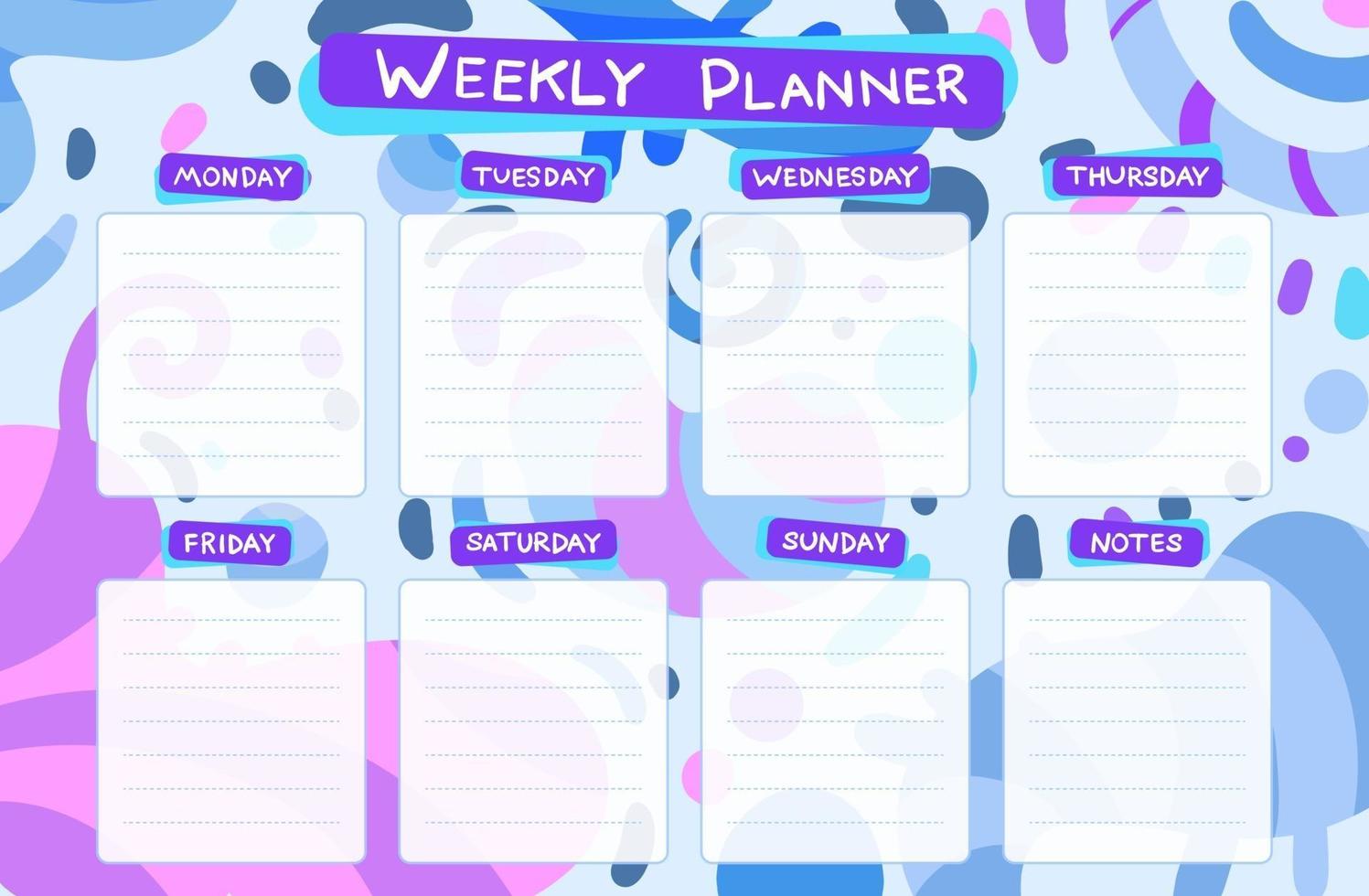 Vector weekly planner