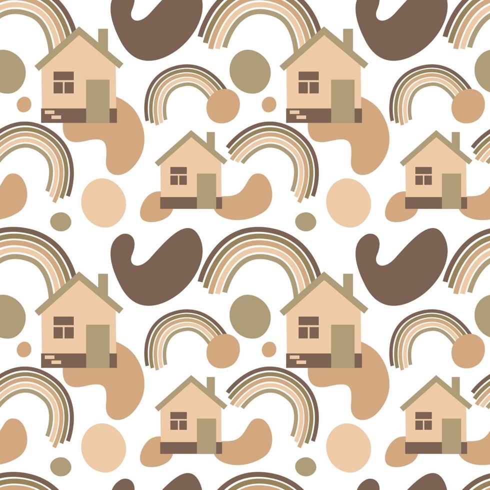 Seamless pattern with houses vector