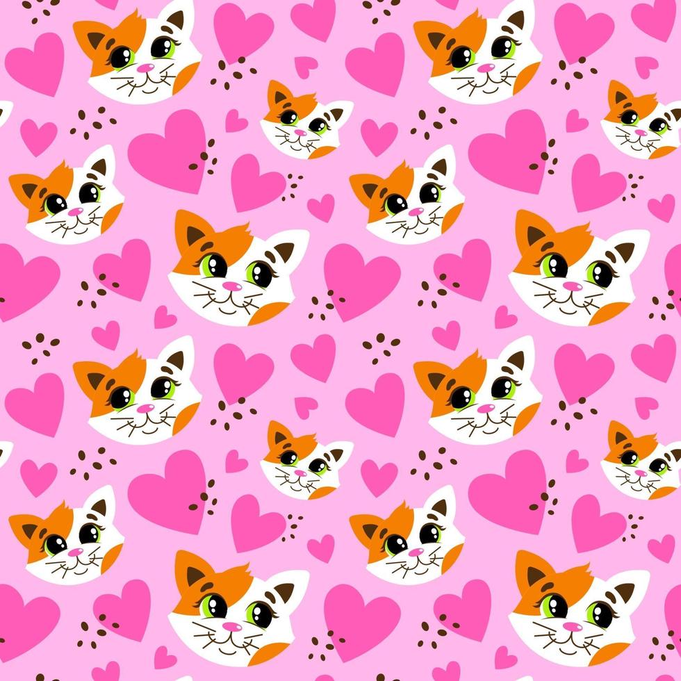 Seamless pattern with cats vector