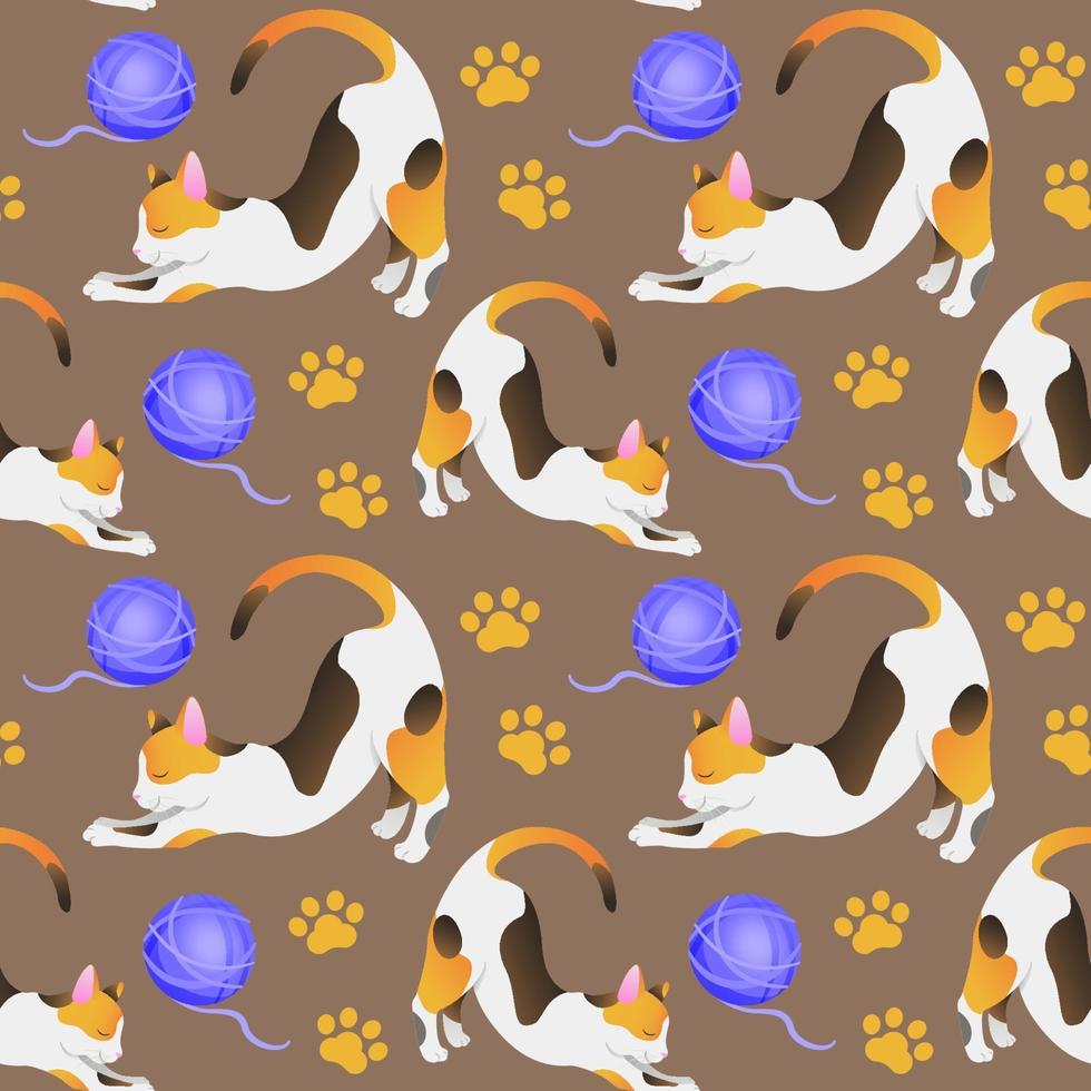 Seamless pattern with cats vector