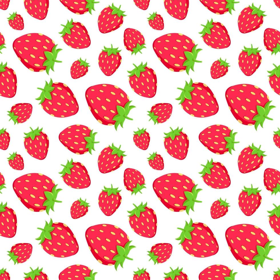 Seamless strawberry pattern vector