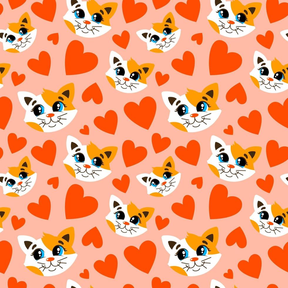 Seamless pattern with cats vector