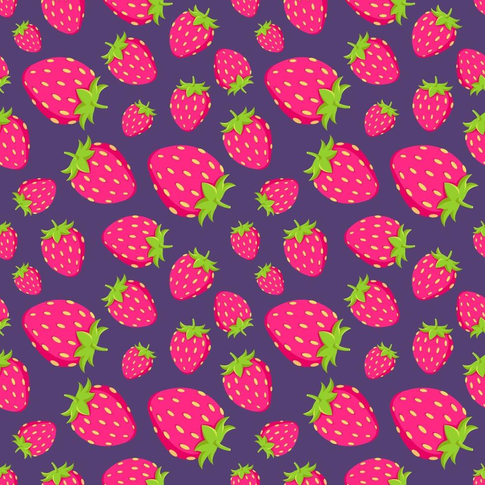 Seamless strawberry pattern vector