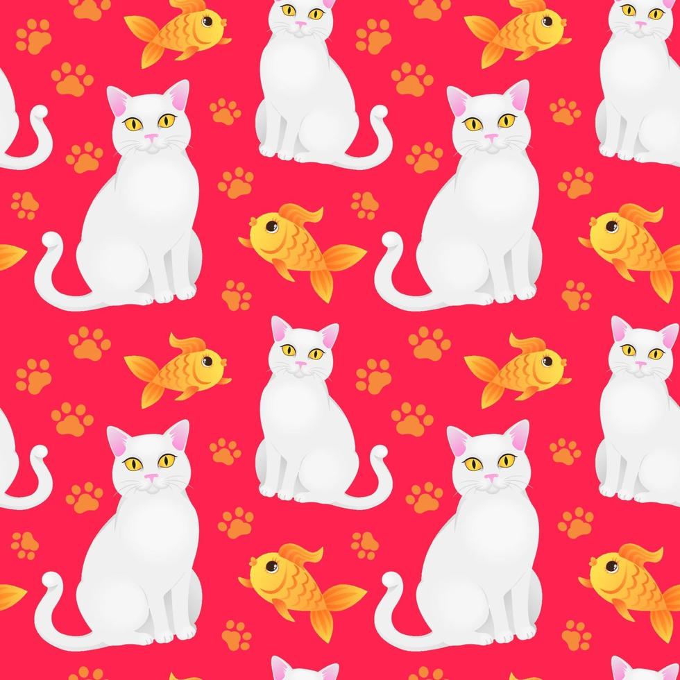 Seamless pattern with cats vector
