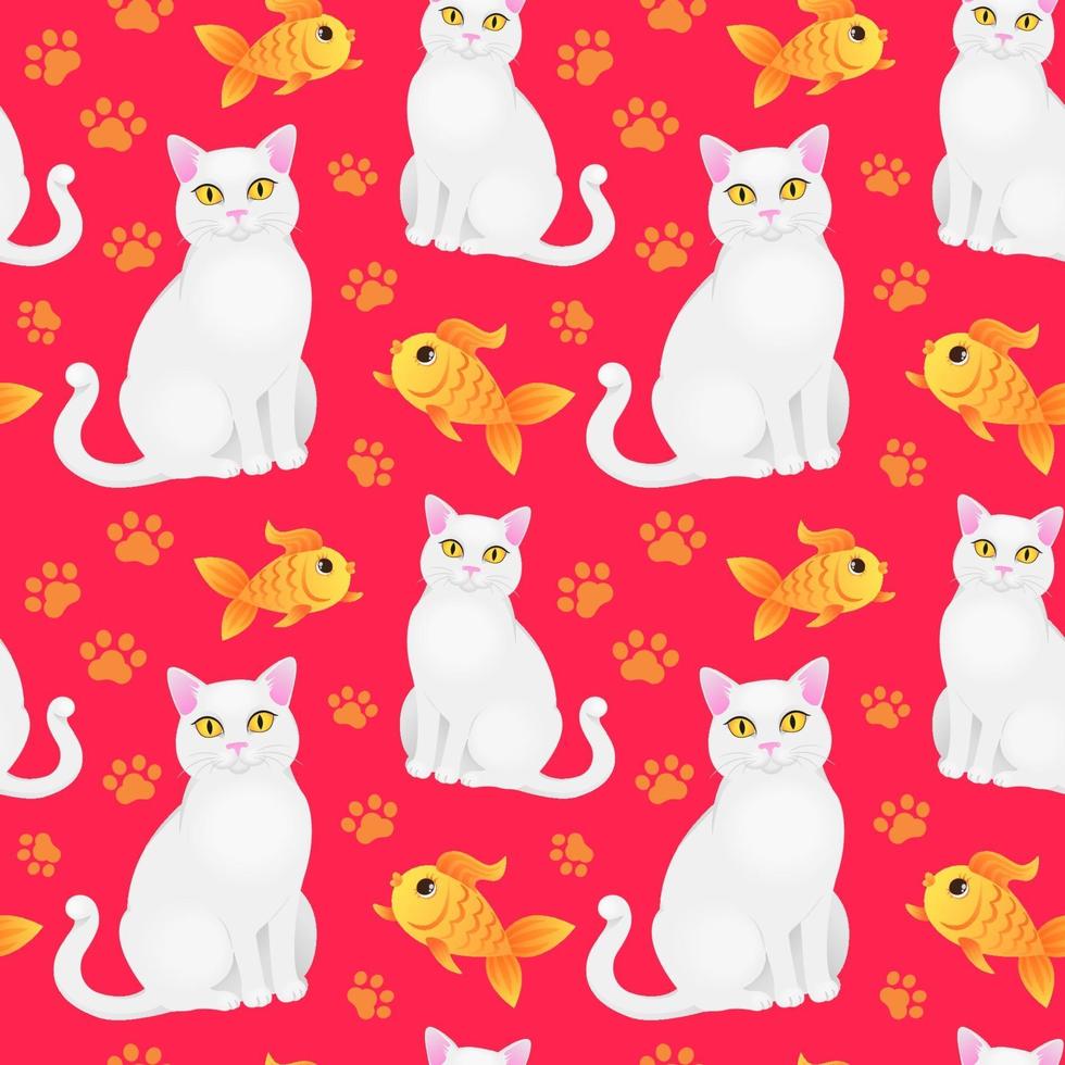 Seamless pattern with cats vector