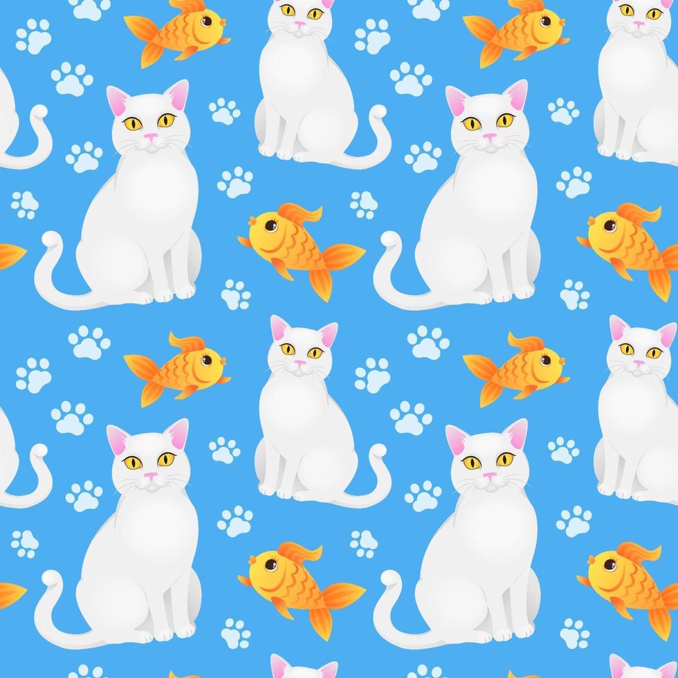 Seamless pattern with cats vector