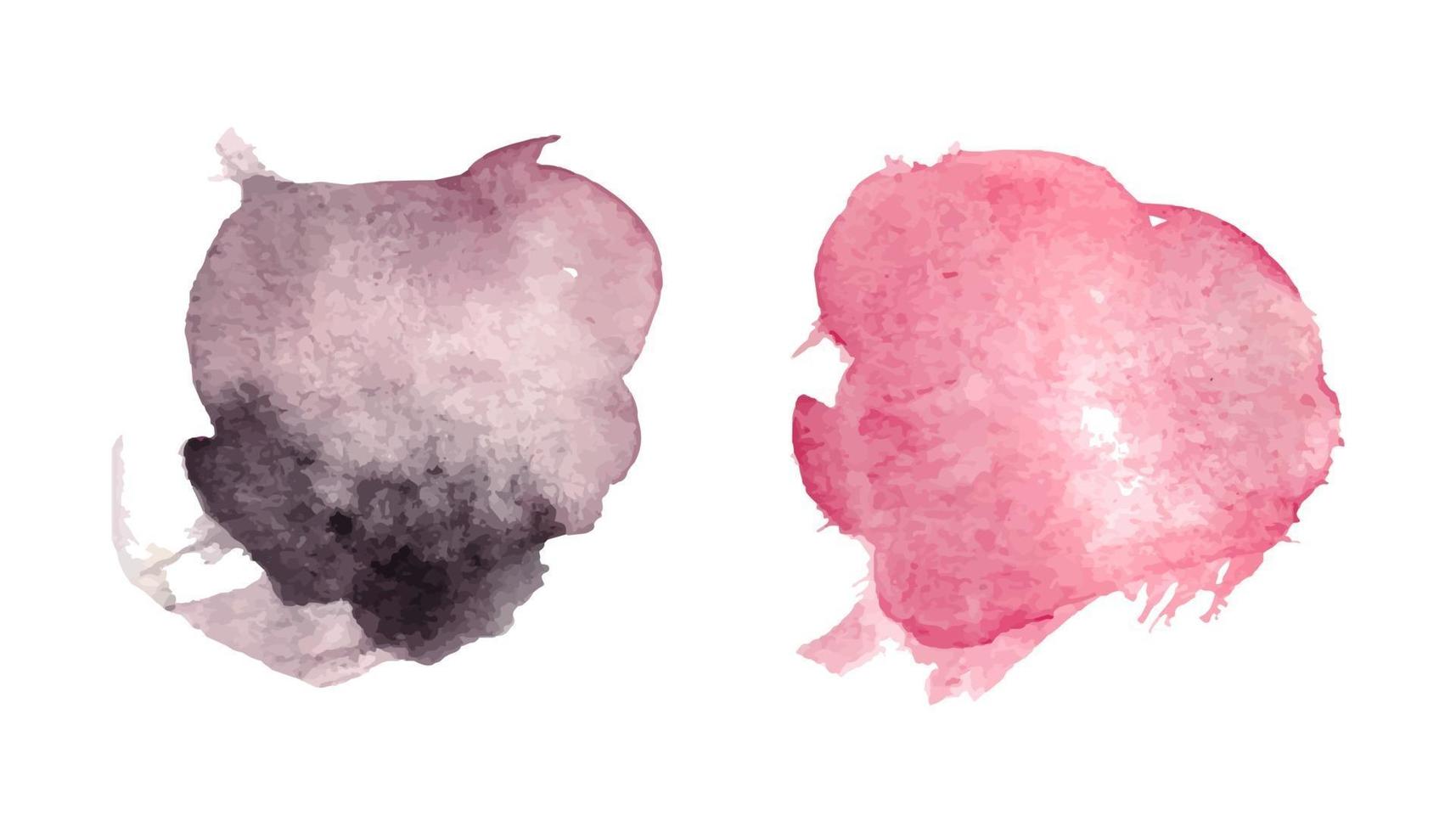 pink watercolor abstract brush stroke with rough paper textured vector