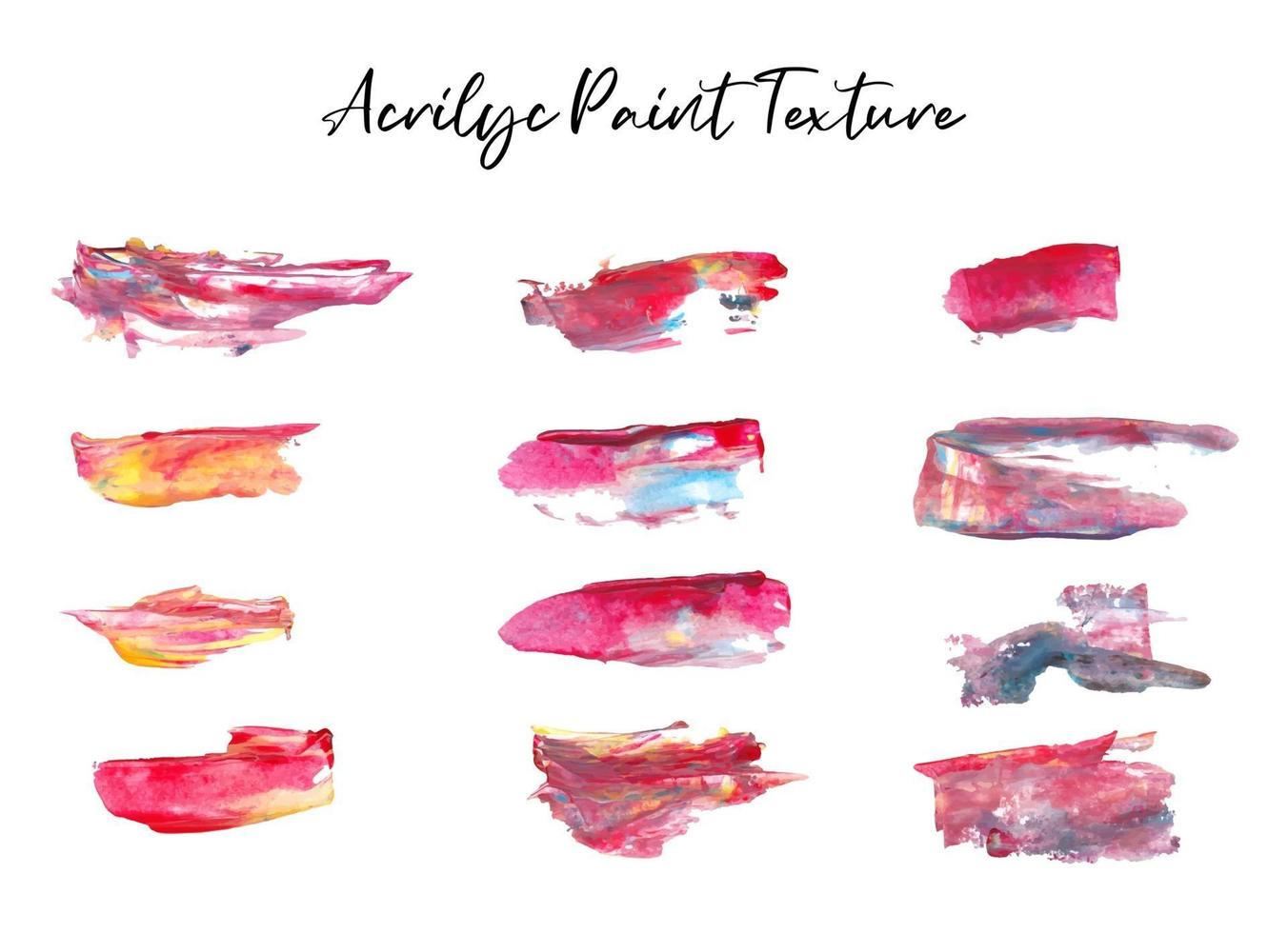 pink acrylic and gouache brush stroke with original paint textured vector
