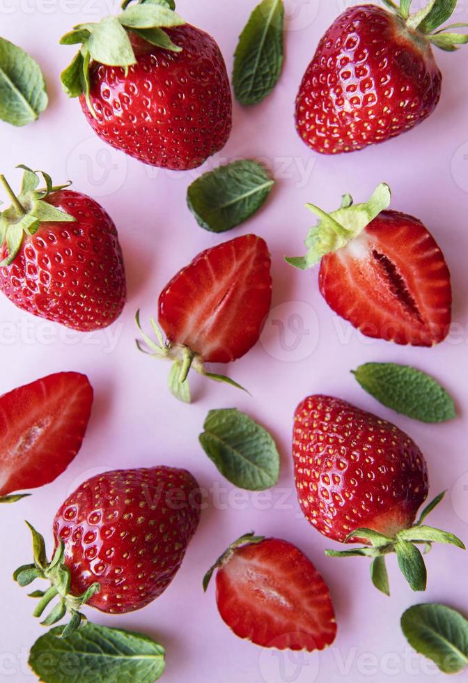 Fresh ripe delicious strawberries photo