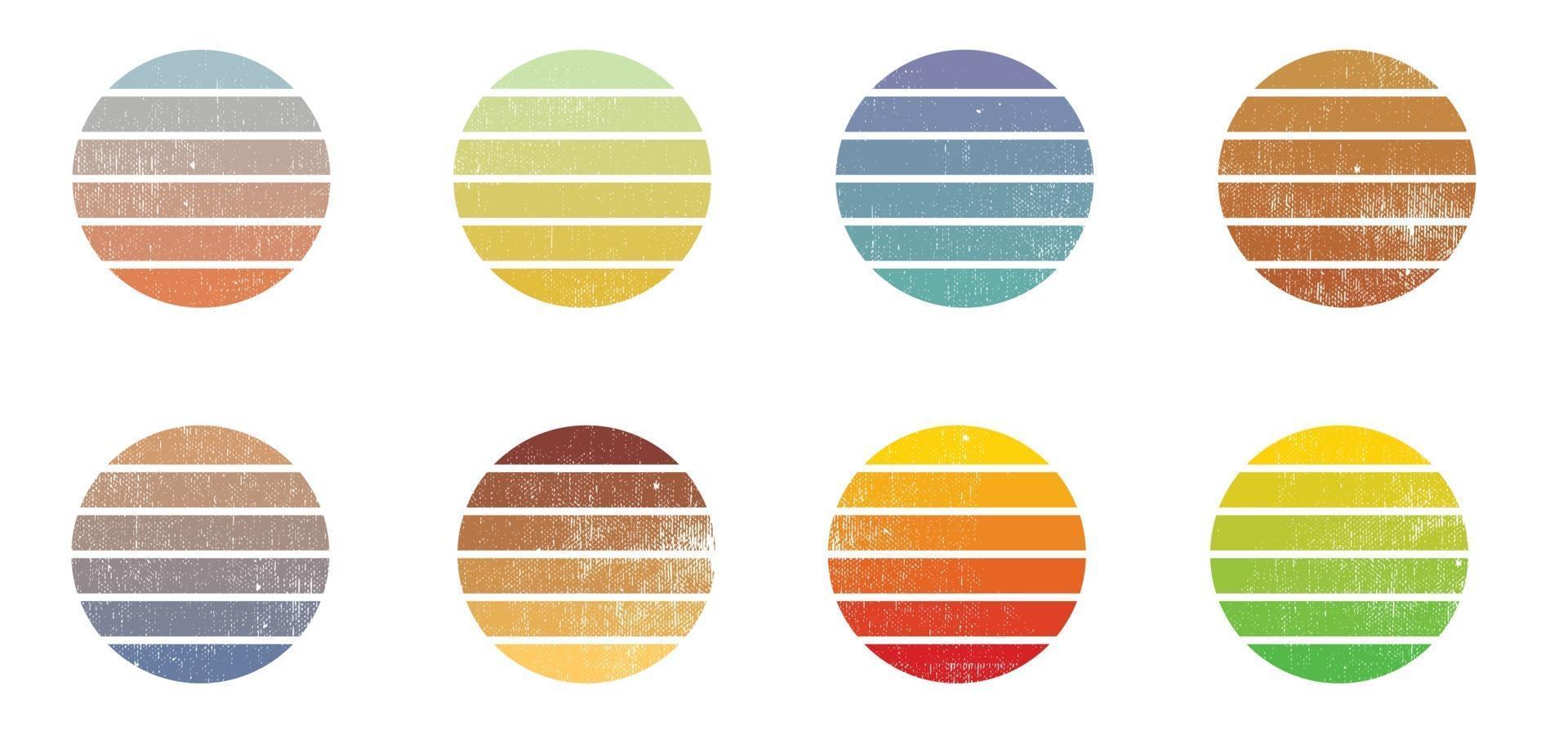 Colorful Circle Retro Vintage Sunset vector