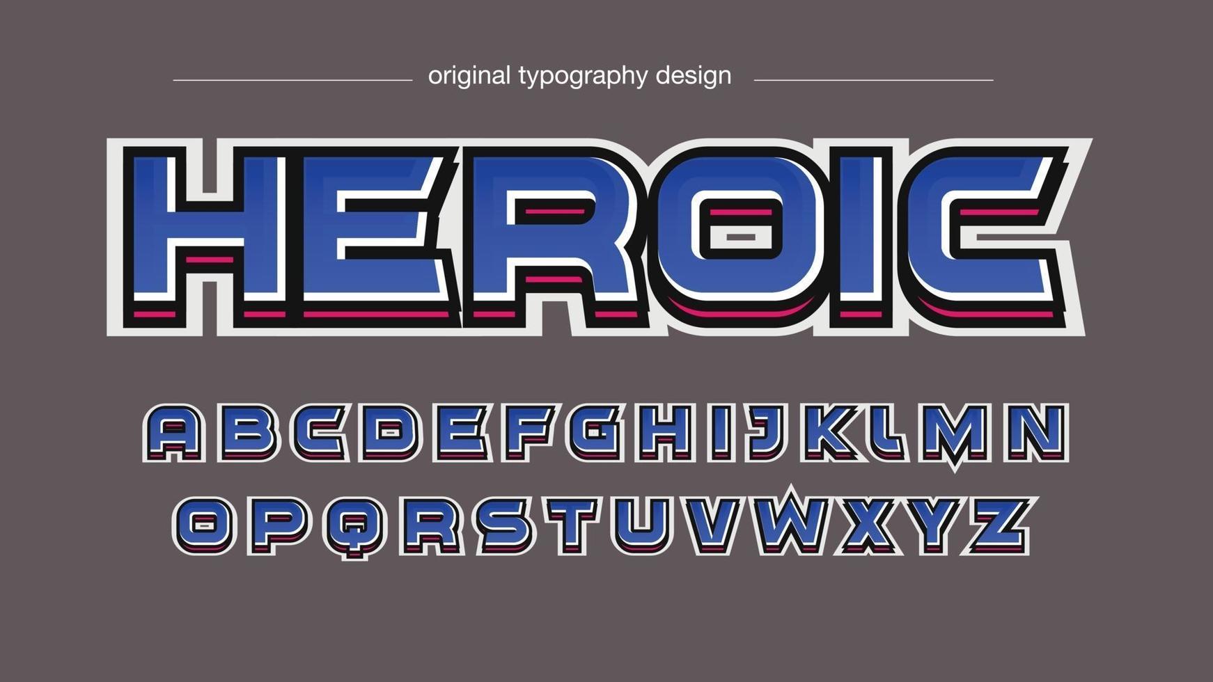 Blue and red  modern gaming sports typography vector