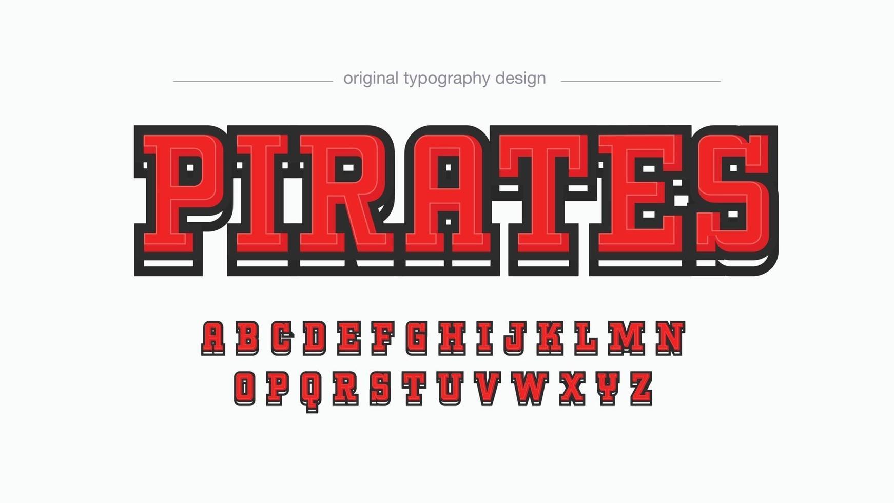 red bold black varsity sports typography vector