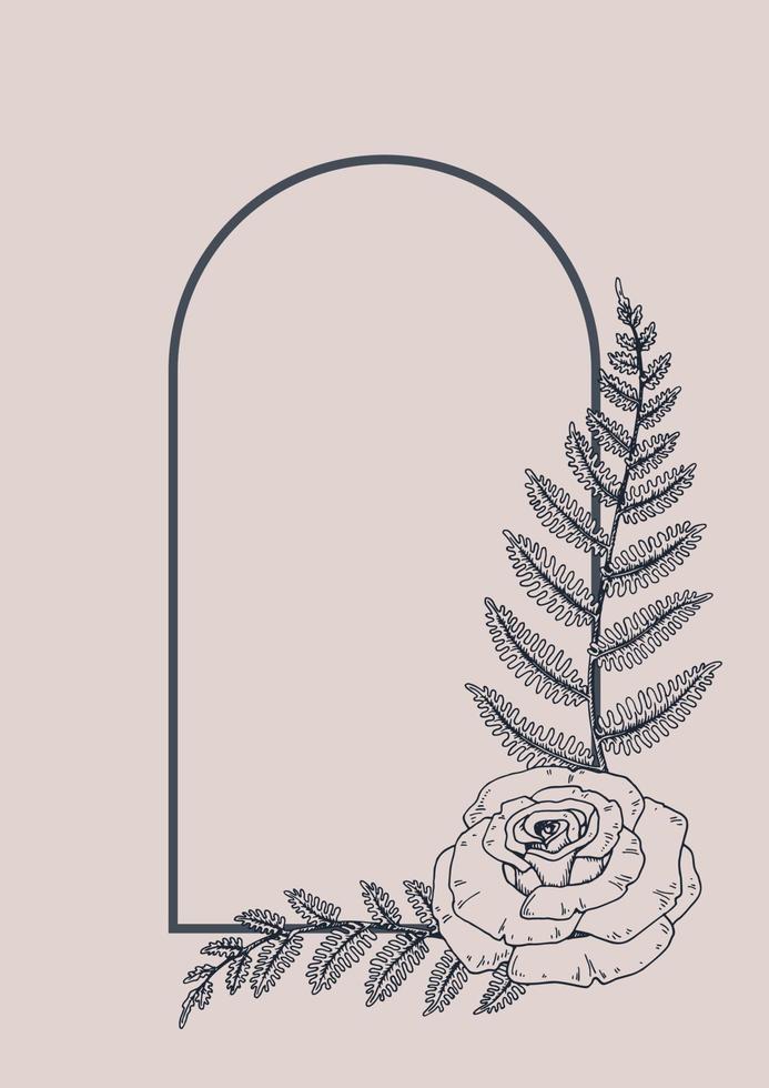 Hand drawn botany frame vector