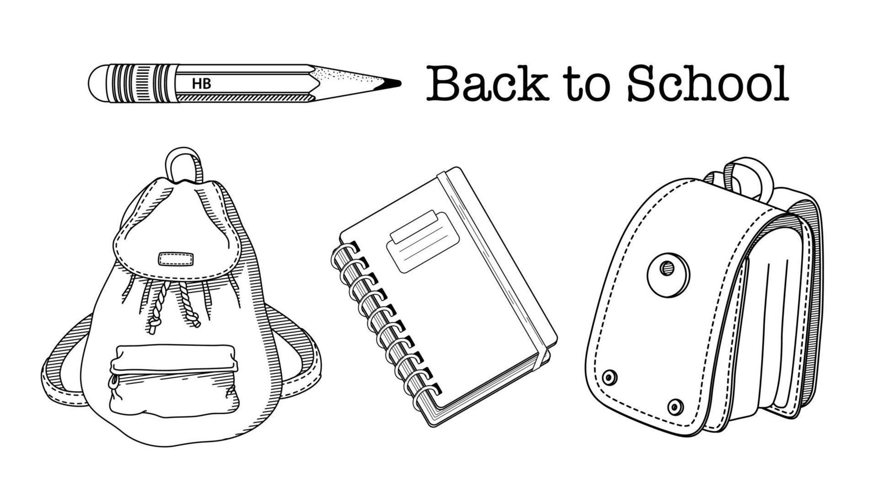 Back to School Coloring Page vector