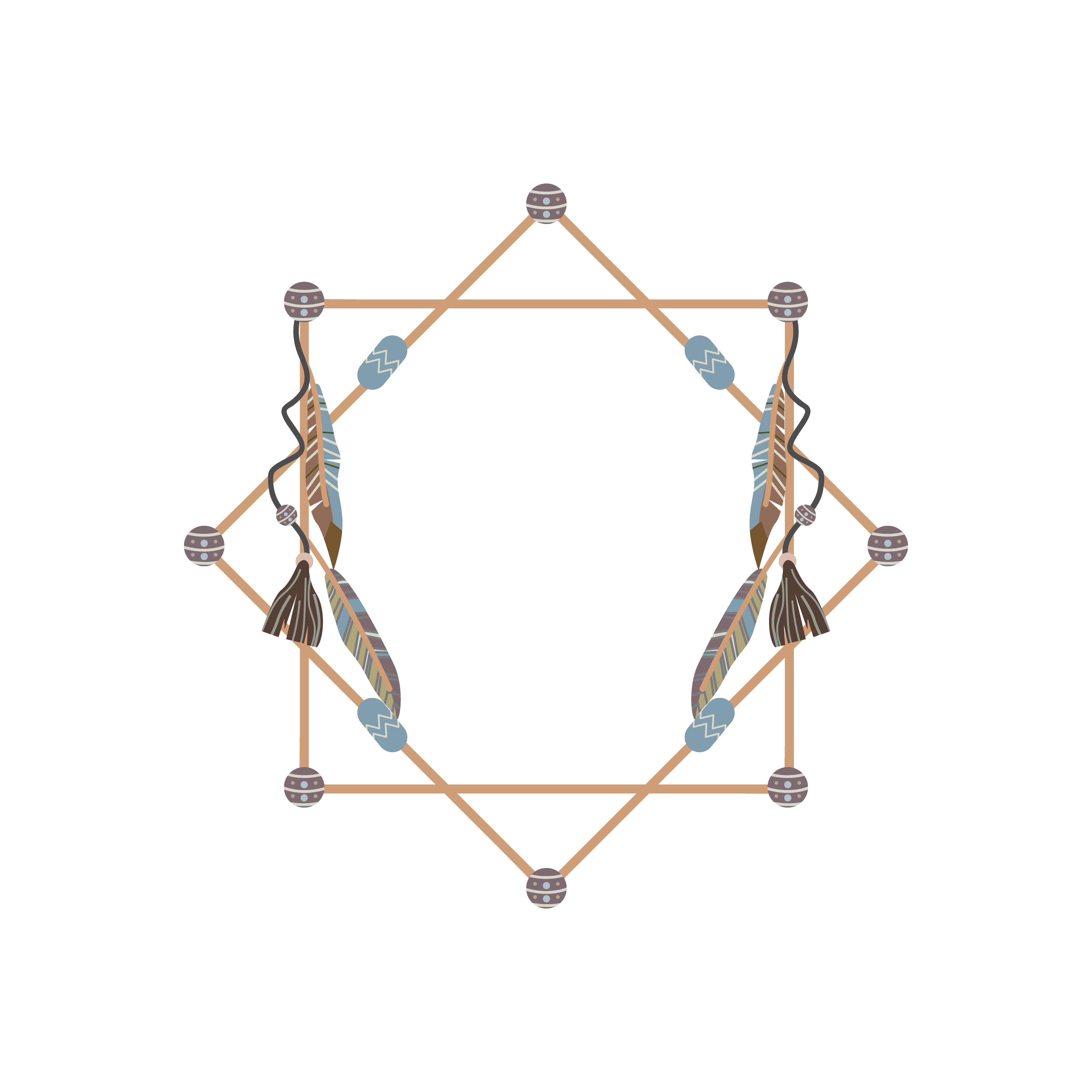 Bohemian boho frame design concept 3174333 Vector Art at Vecteezy