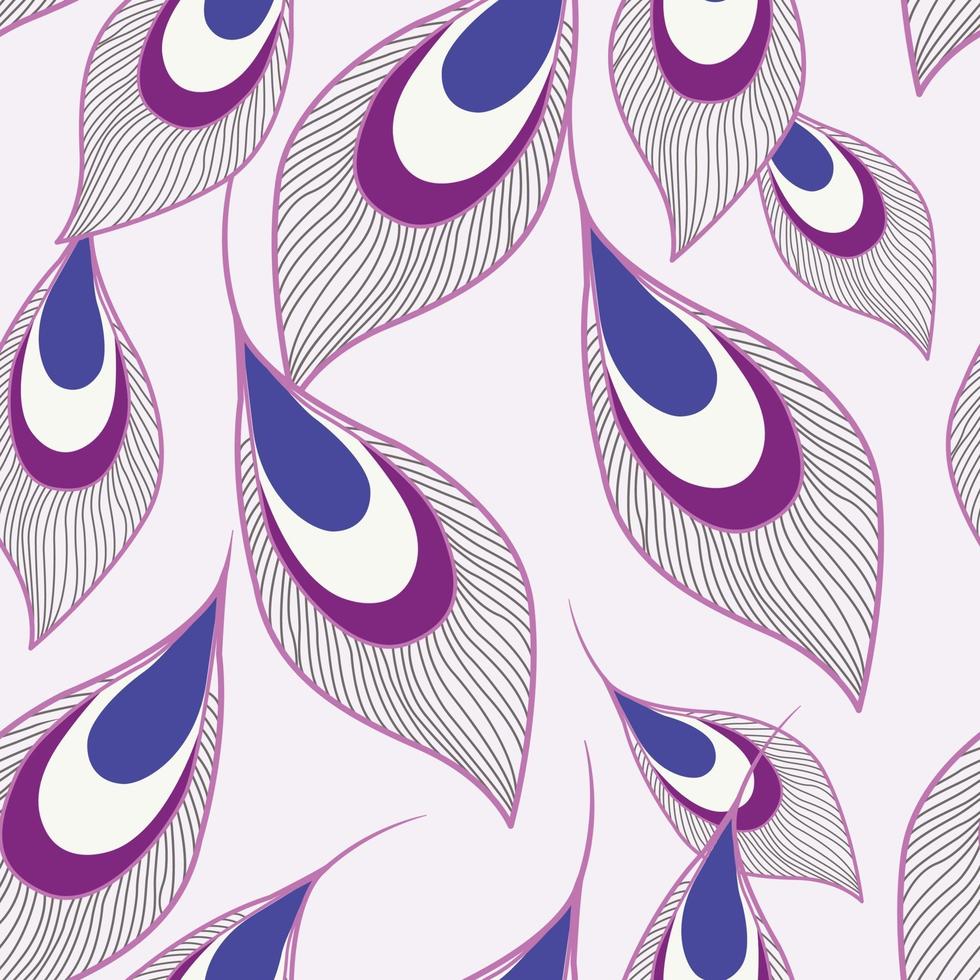 Peacock feather seamless pattern vector