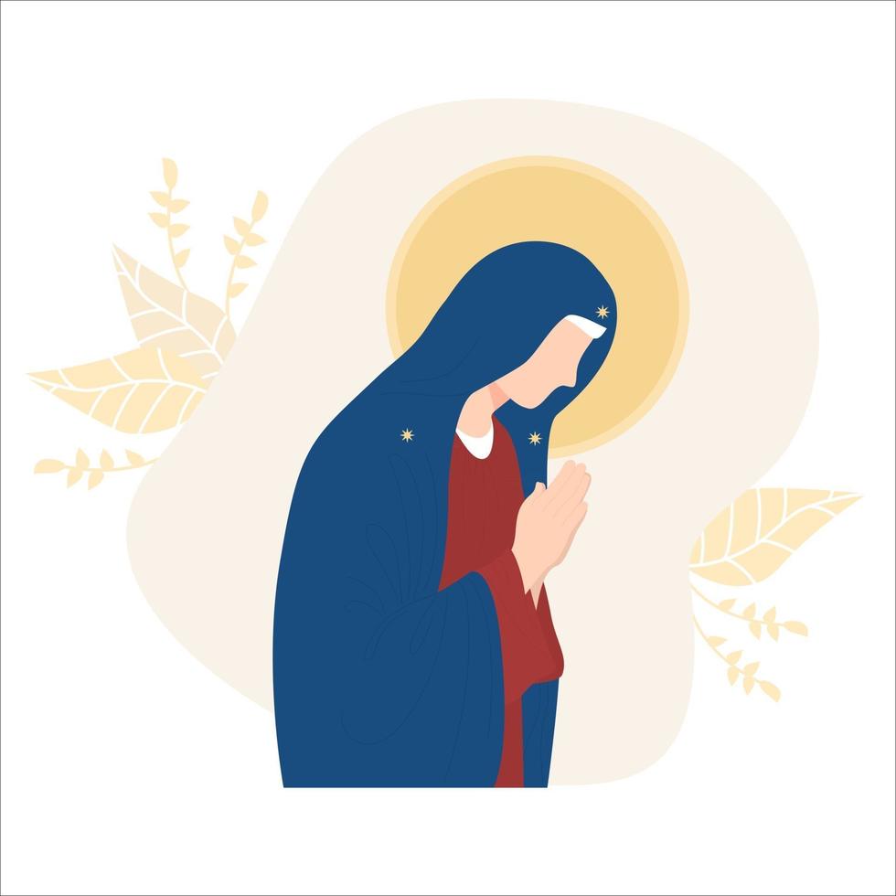 Most Holy Theotokos, Queen of Heaven. Virgin Mary, Mother of God vector