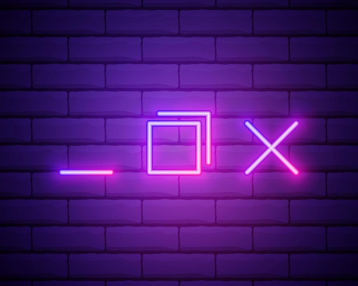 Neon light. Browser window icon. Internet page symbol. Website vector