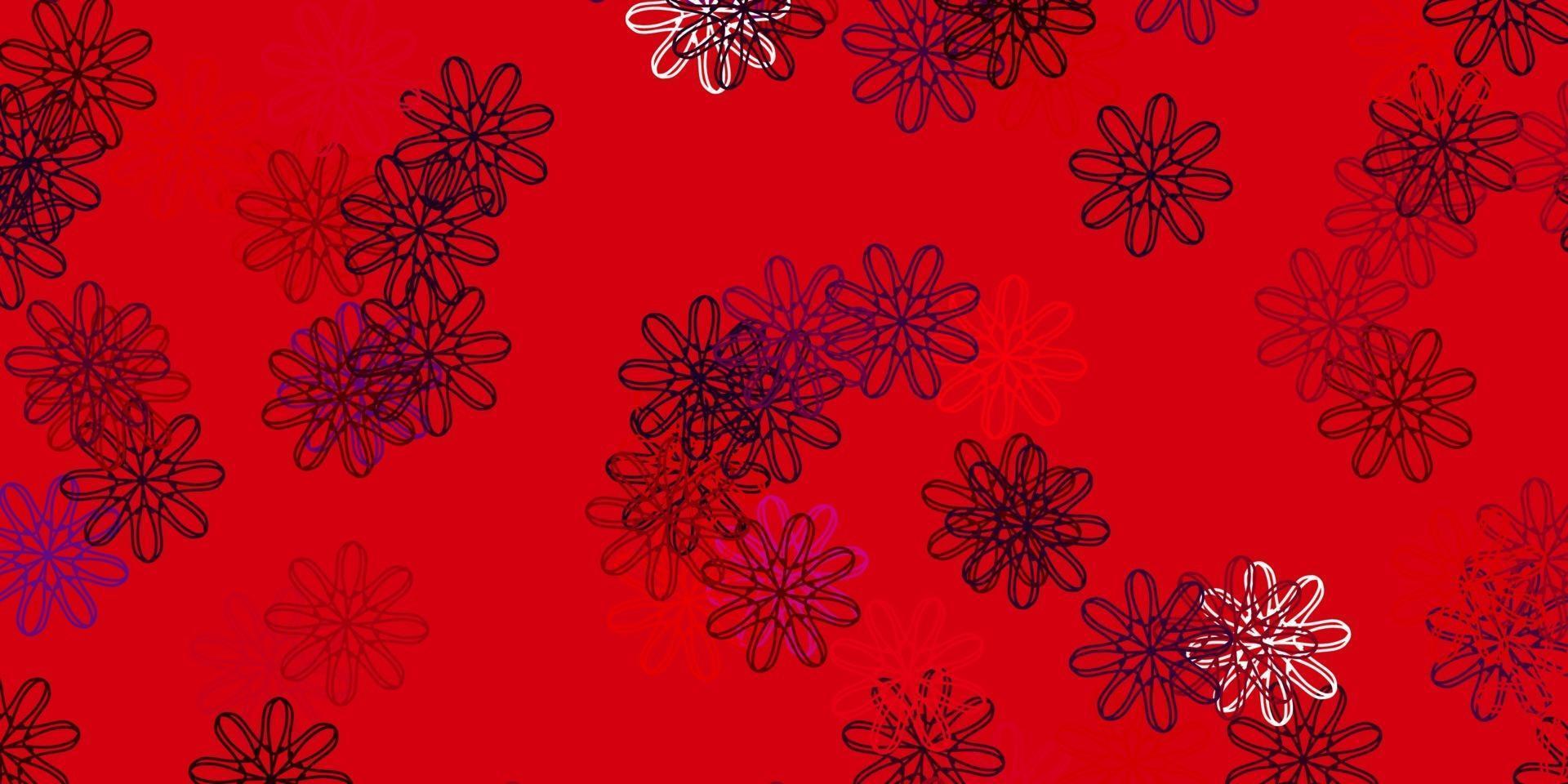 Light Pink, Red vector doodle texture with flowers.