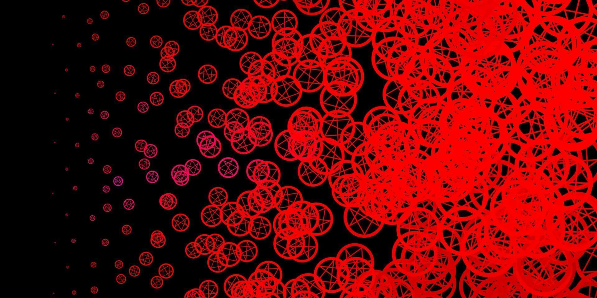 Dark Pink, Red vector template with esoteric signs.