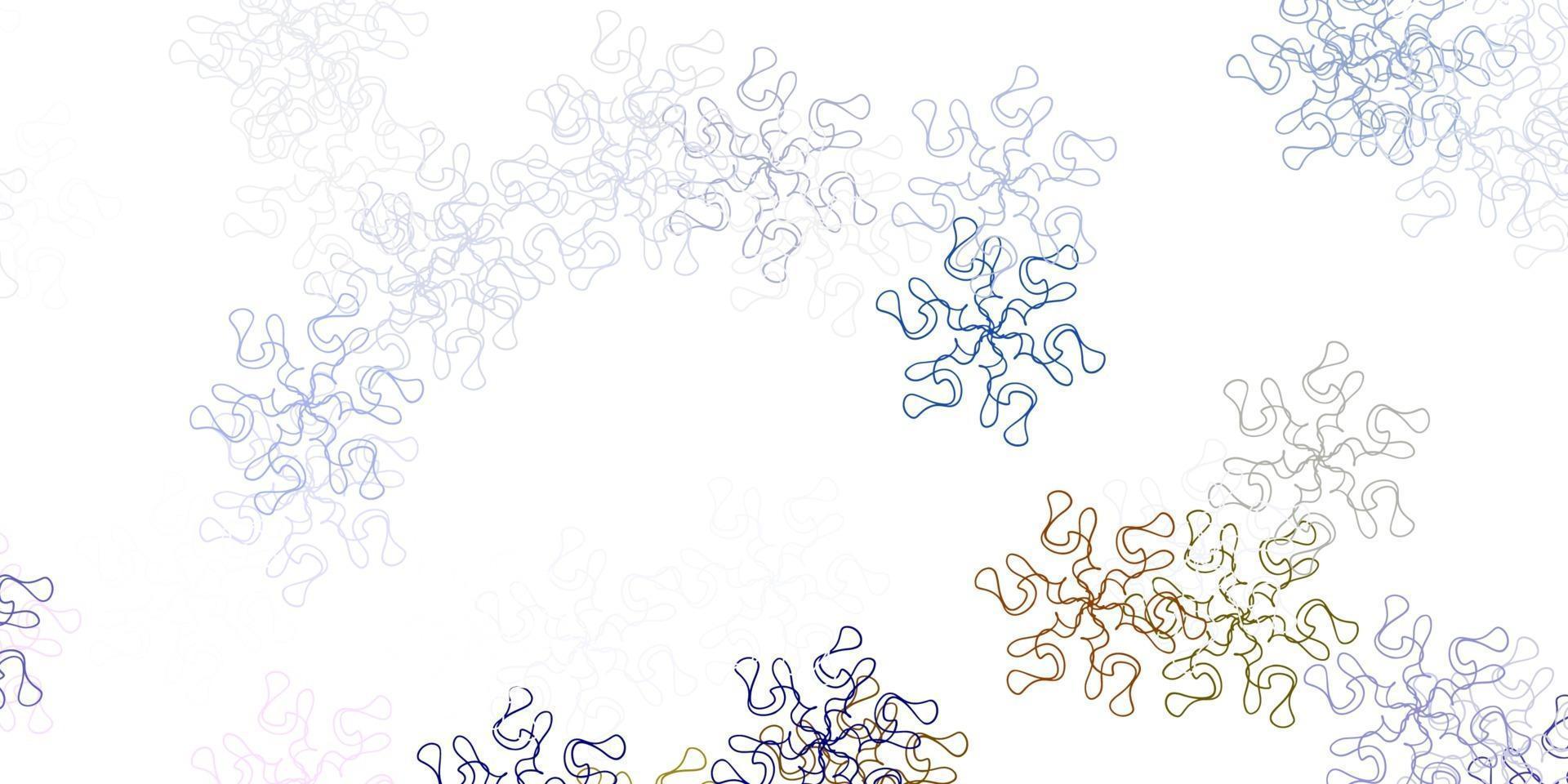 Light pink, green vector doodle background with flowers.