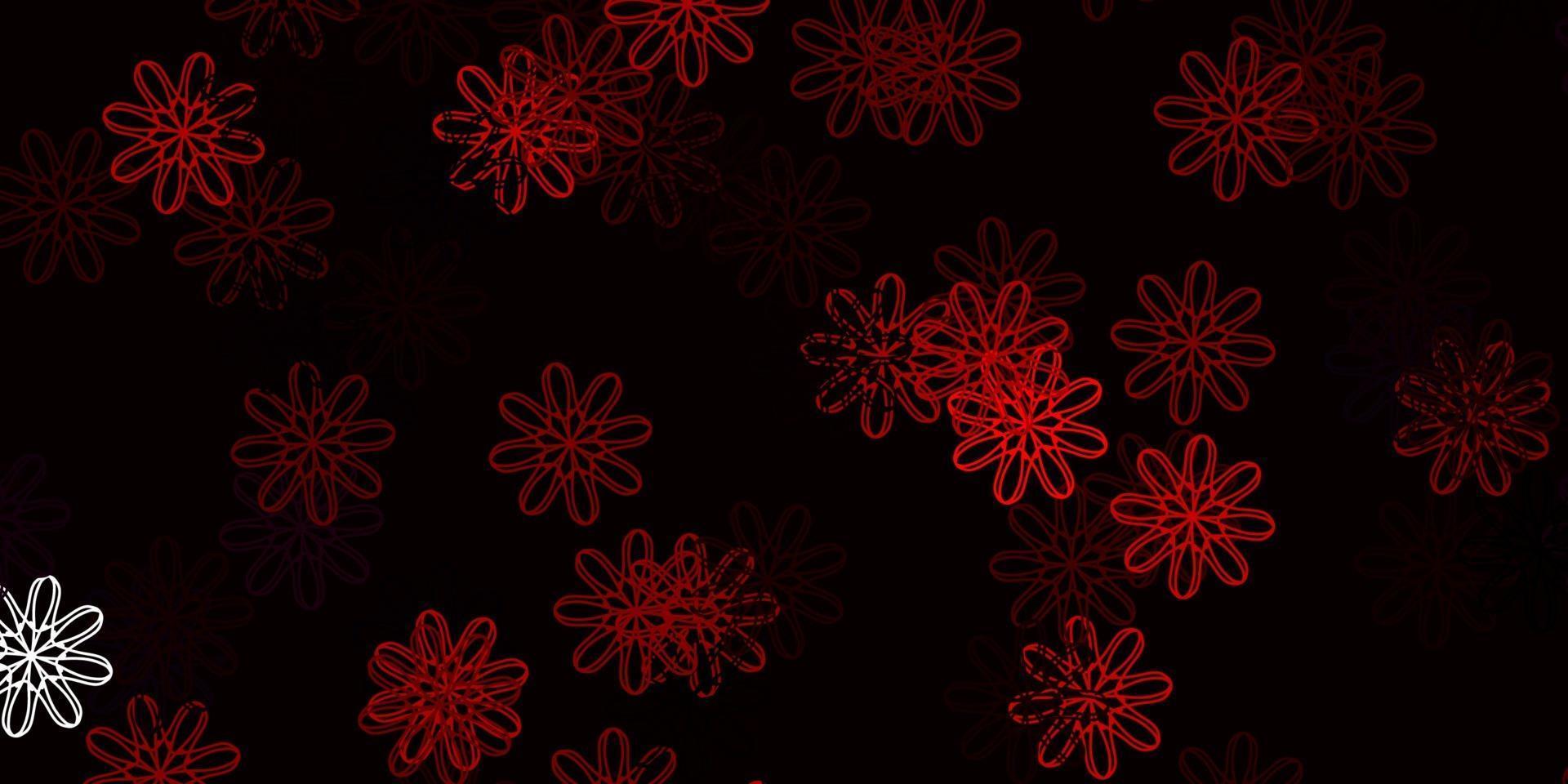 Light Pink, Red vector doodle pattern with flowers.