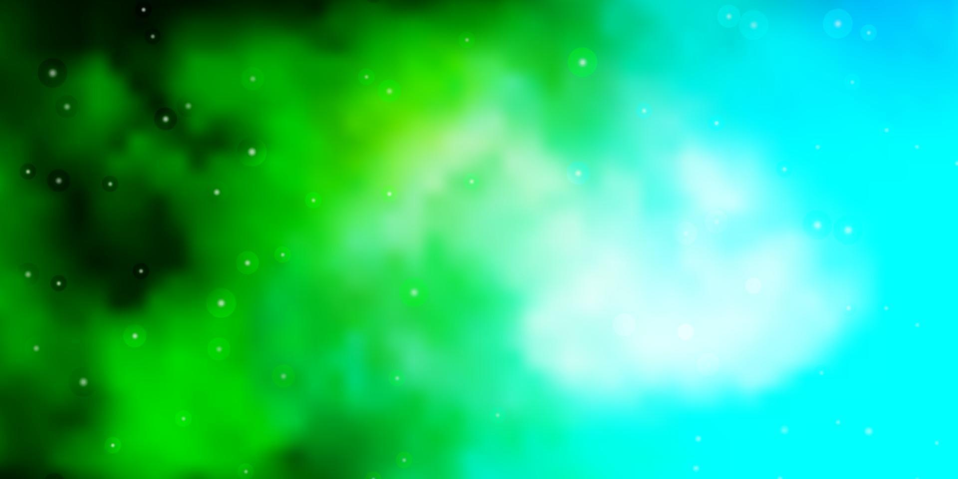 Light Blue, Green vector background with colorful stars.