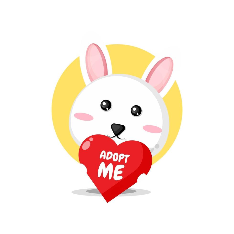 Cute bunny character wants to be adopted vector