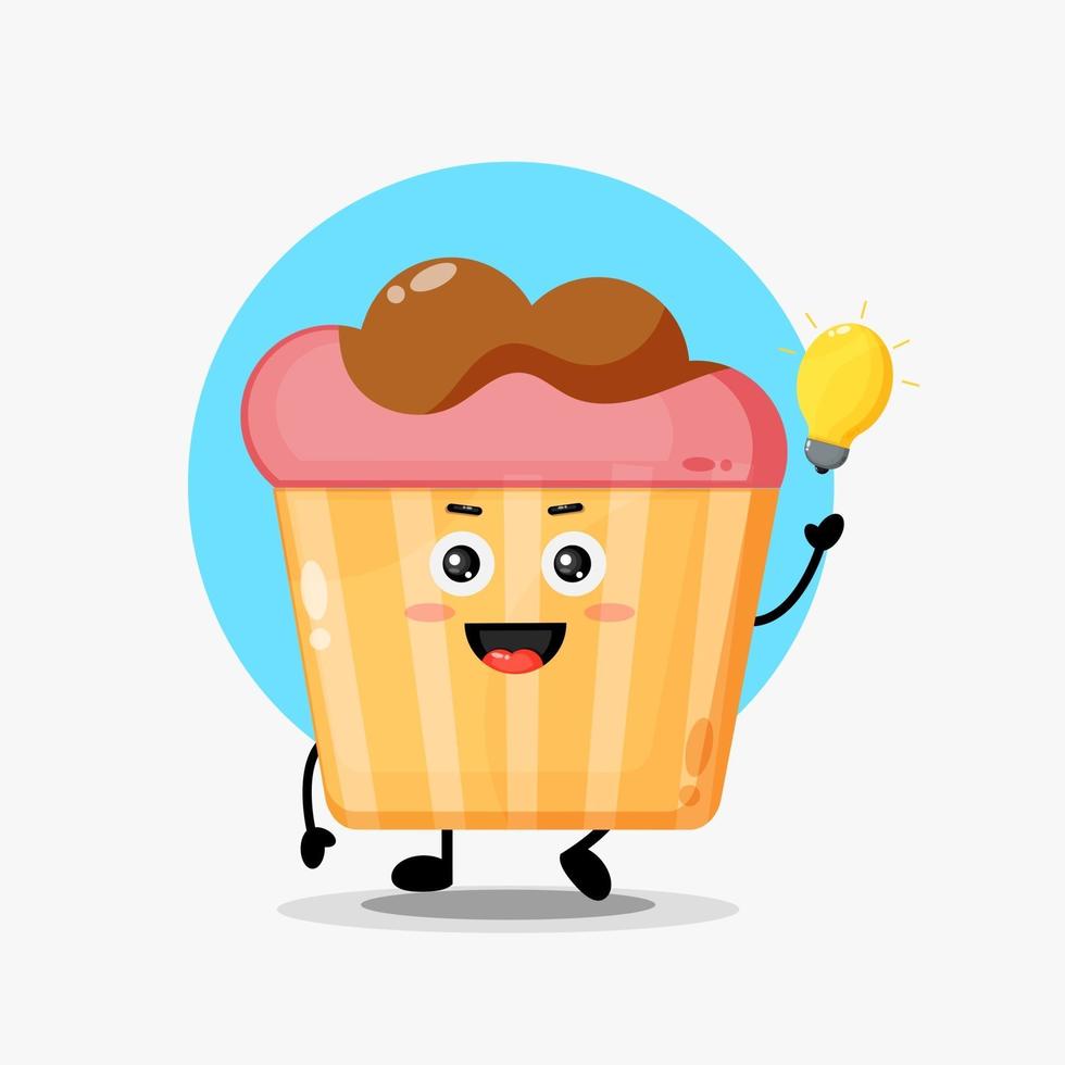 lindos personajes de muffins con ideas de bombillas vector