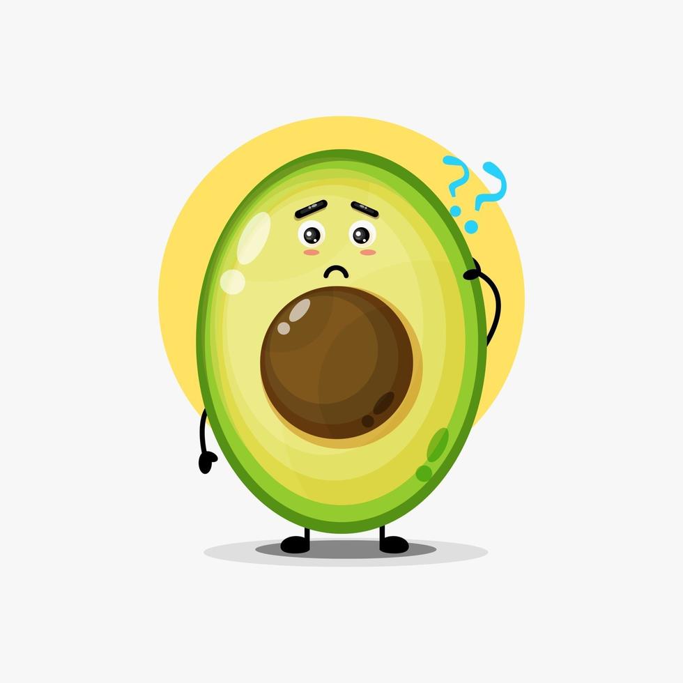 Illustration of a cute avocado being confused vector