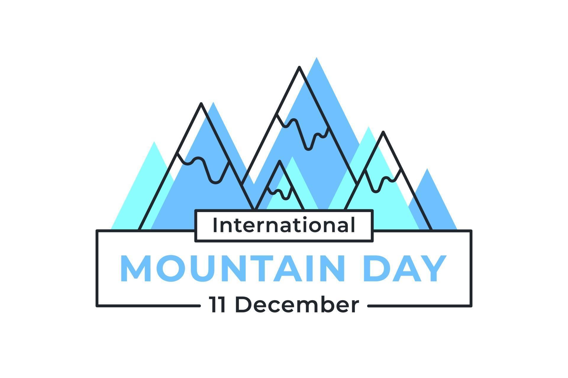 International Mountain Day December 11 logo or postcard 3175312 Vector