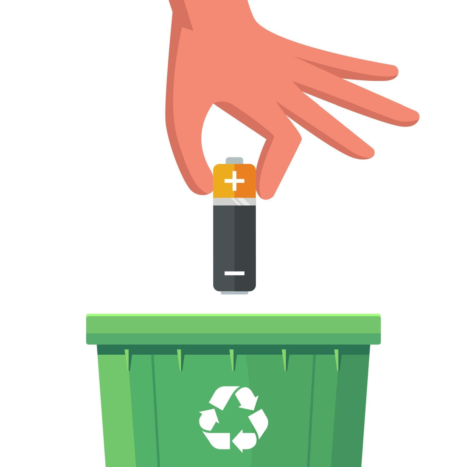 dispose of the battery in a special container. 3175354 Vector Art at