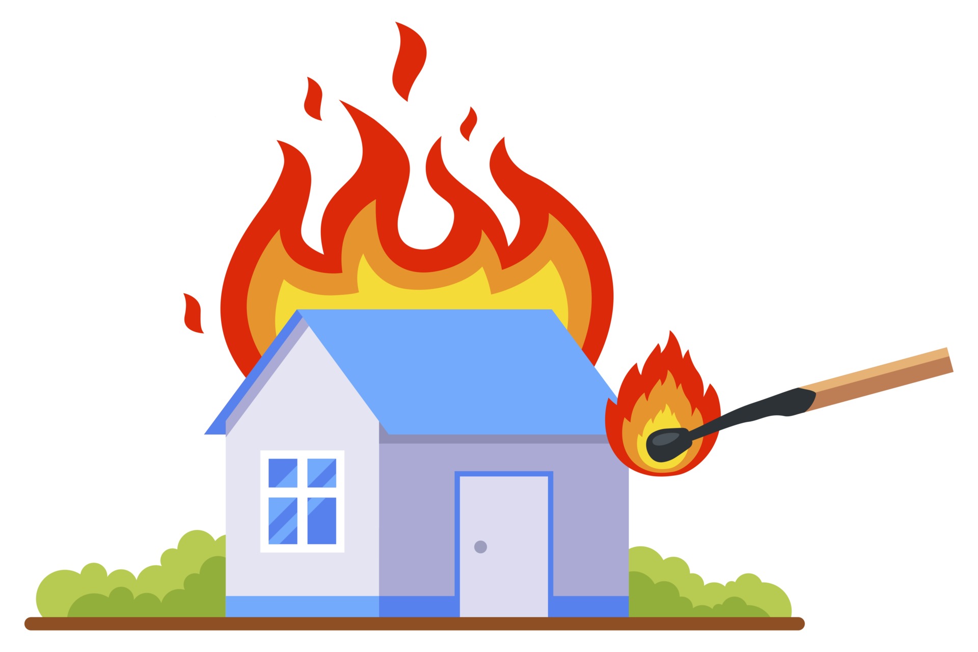 setting fire to the building with matches. specially set fire 3175359  Vector Art at Vecteezy