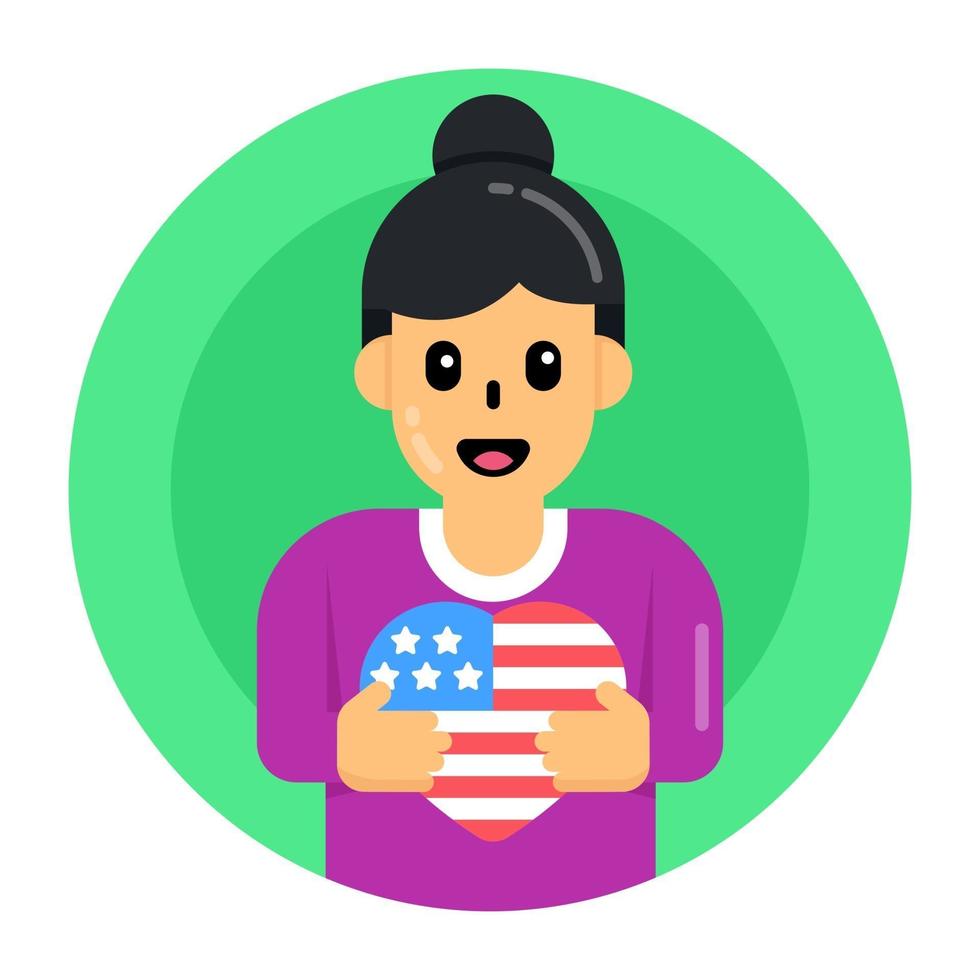 Patriotic Girl and Women vector