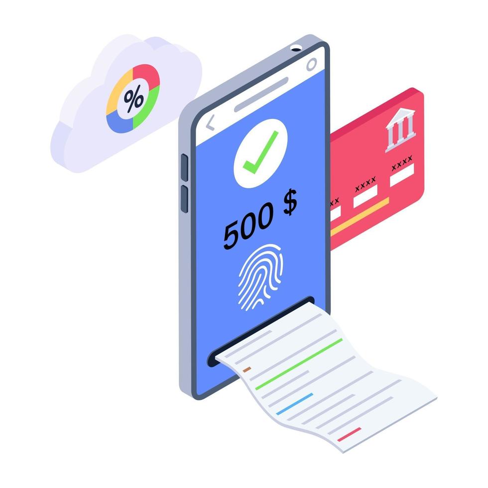 Mobile Invoice and Bill vector
