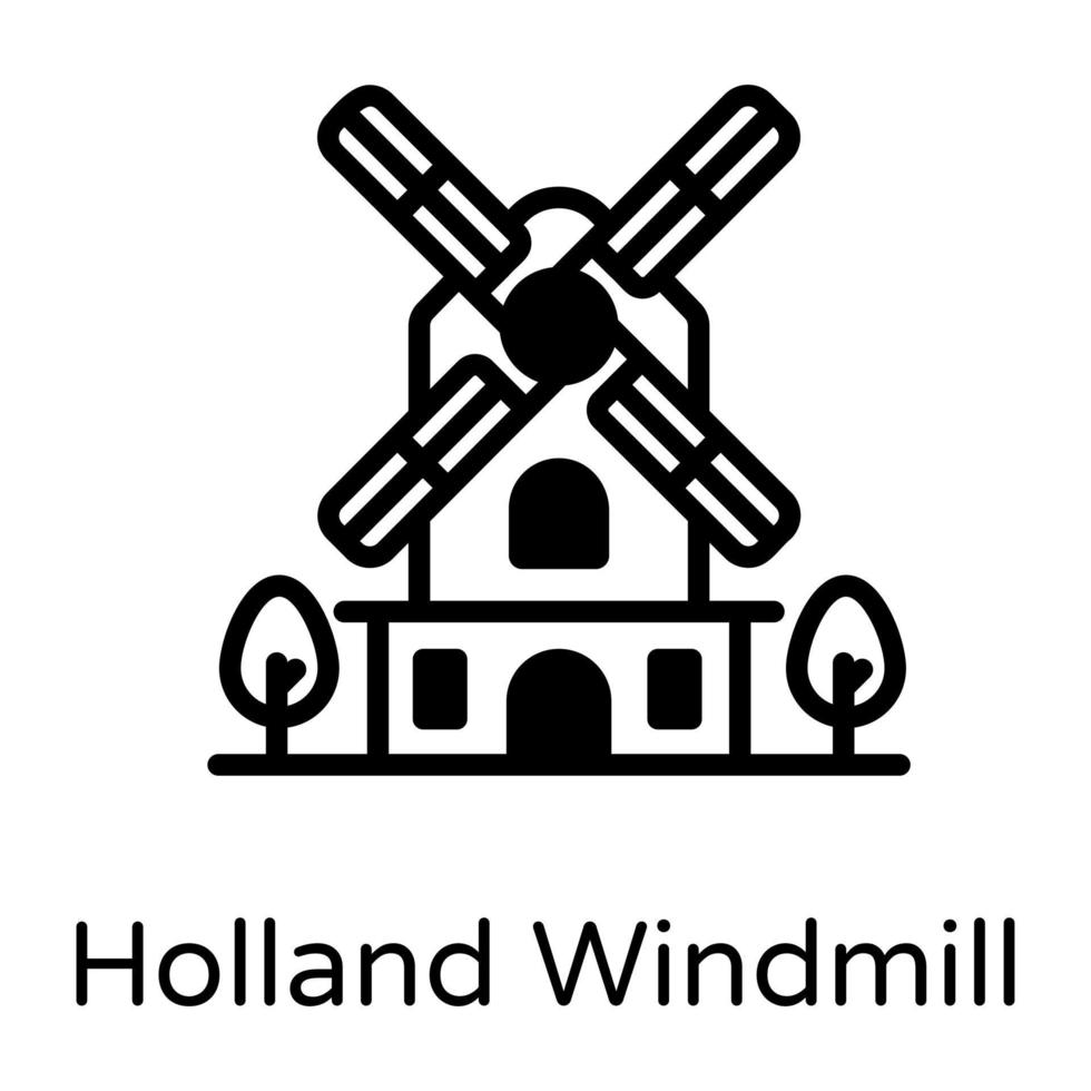 Holland Wind mill vector