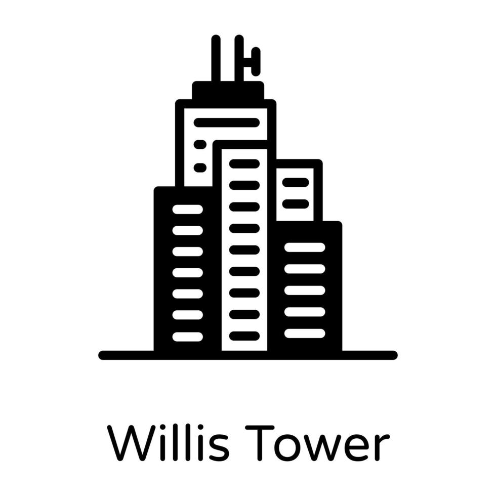 Willis Tower y edificio vector