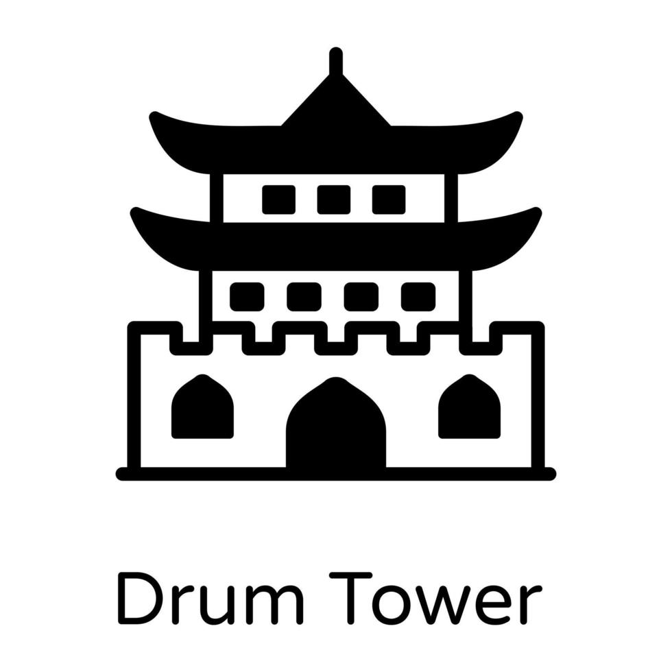 Chinese  Drum Tower vector
