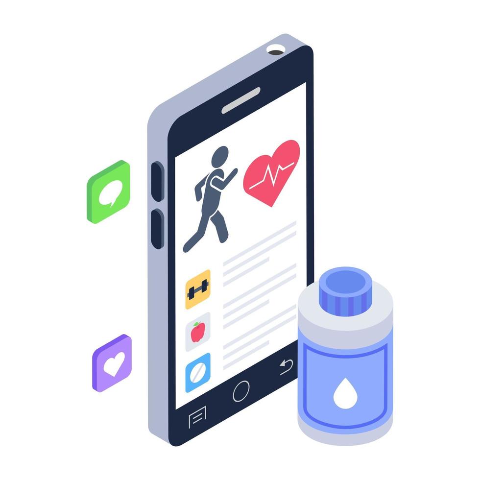 Mobile Cardiogram App vector