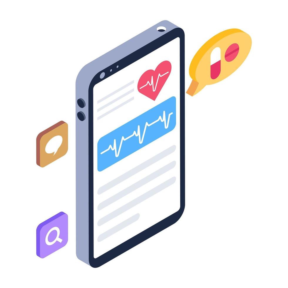 Mobile Cardiogram App vector