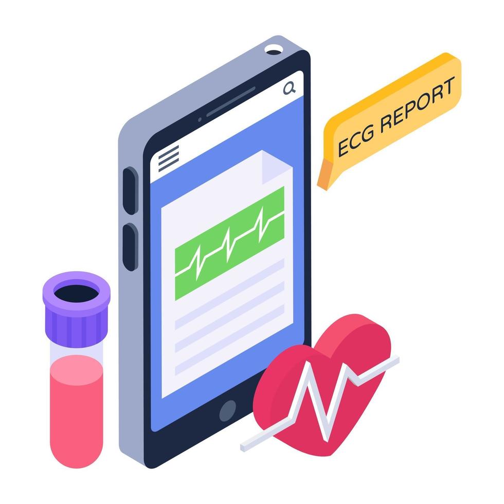 Mobile Cardiogram App vector